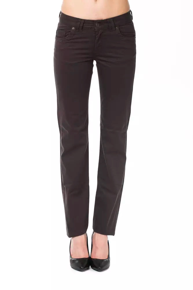 Ungaro Fever Brown Cotton Women Pants Cozy Lounge Pants