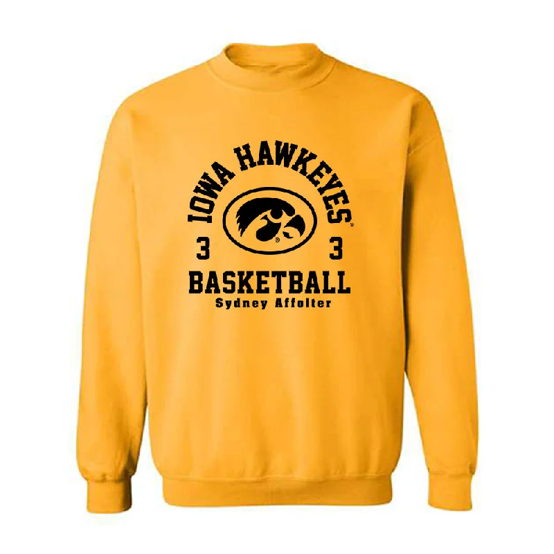 Iowa - NCAA Women's Basketball : Sydney Affolter - Classic Fashion Shersey Crewneck Sweatshirt Hoodie with Lace Feminine Delicate Iowa - NCAA Women's Basketball : Sydney Affolter - Classic Fashion Shersey Crewneck Sweatshirt Hoodie with Lace Feminine Delicate
