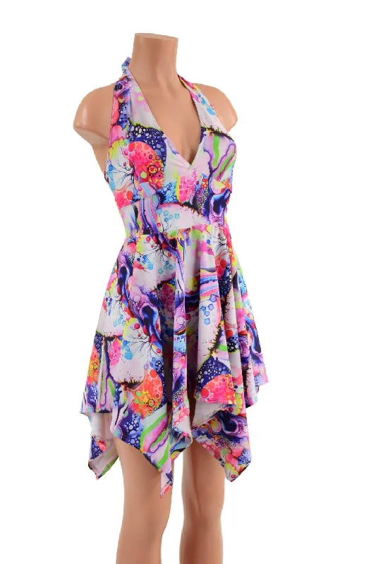 Tink Halter Pixie Dress in Dreamscape Tunics Yoga stretchy
