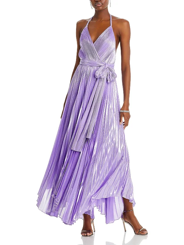 Arista Womens Pleated Sleeveless Evening Dress Tunics Print Colorful