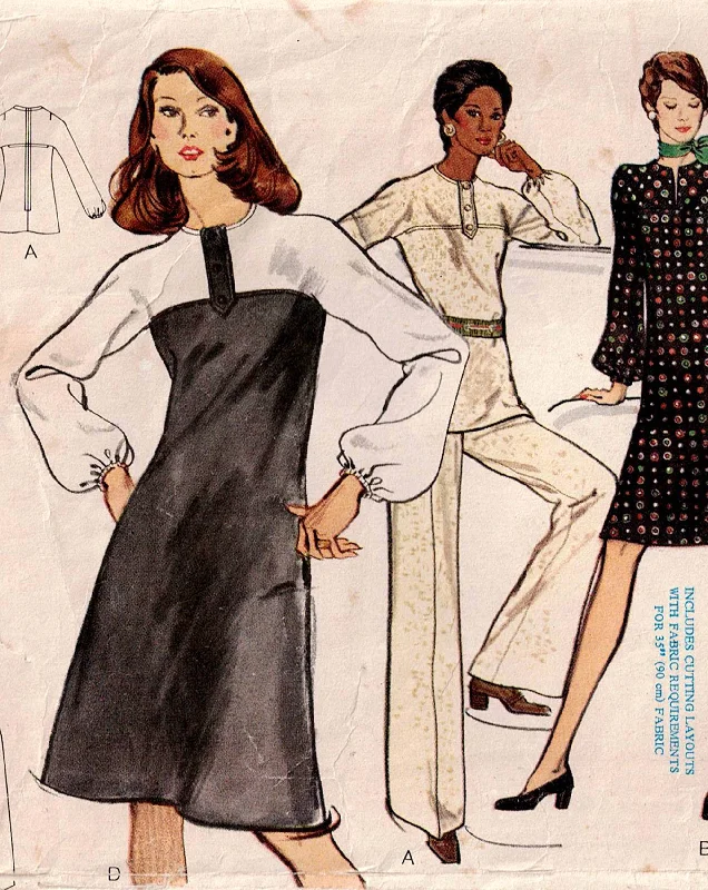 Vogue 8418 EASY Womens Colour Block Dress Tunic & Pants 1970s Vintage Sewing Pattern Size 14 Bust 36 inches Classic Cropped Pants Vogue 8418 EASY Womens Colour Block Dress Tunic & Pants 1970s Vintage Sewing Pattern Size 14 Bust 36 inches Classic Cropped Pants