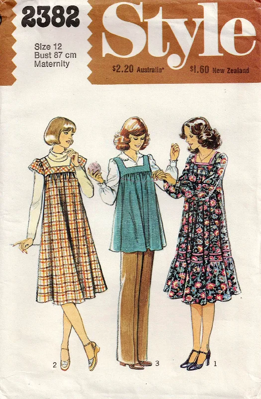 Style 2382 Womens Maternity Smock Dress Top & Pants 1980s Vintage Sewing Pattern Size 12 Bust 34 inches Comfortable Denim Trousers Style 2382 Womens Maternity Smock Dress Top & Pants 1980s Vintage Sewing Pattern Size 12 Bust 34 inches Comfortable Denim Trousers