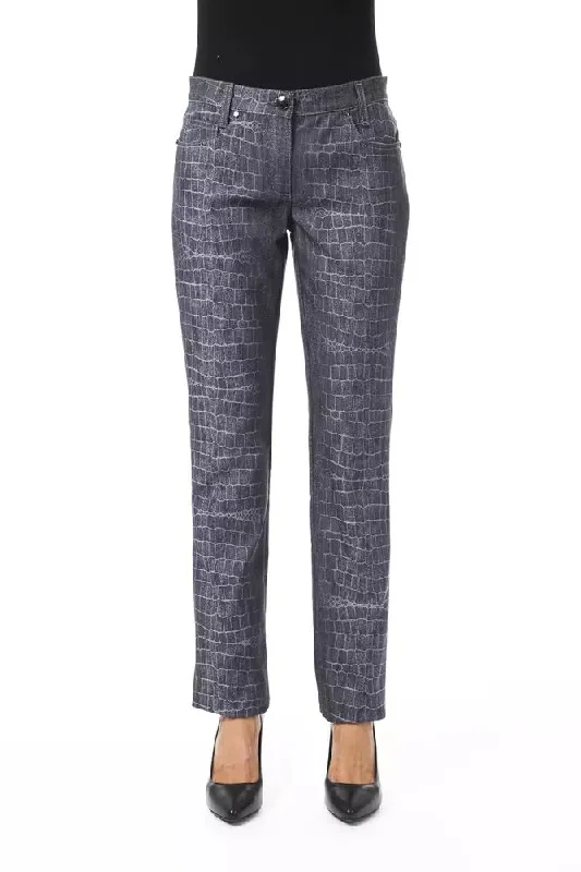 Black Viscose Women Pants Stylish Elastic Waist Pants