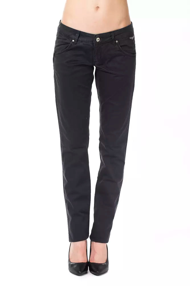 Ungaro Fever Blue Cotton Women Pants Chic Capri Pants