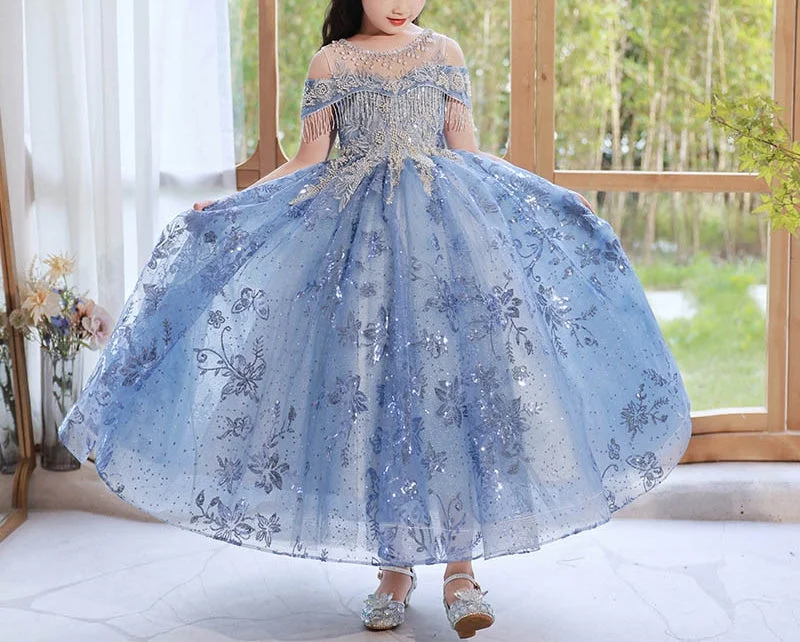 A-Line/Princess Off-the-Shoulder Flower Girl Party Dress with Rhinestone Appliques Tunics Party sparkling A-Line/Princess Off-the-Shoulder Flower Girl Party Dress with Rhinestone Appliques Tunics Party sparkling