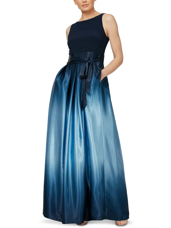 Petites Womens Ombre Satin Evening Dress Tunics Sophisticated sleek