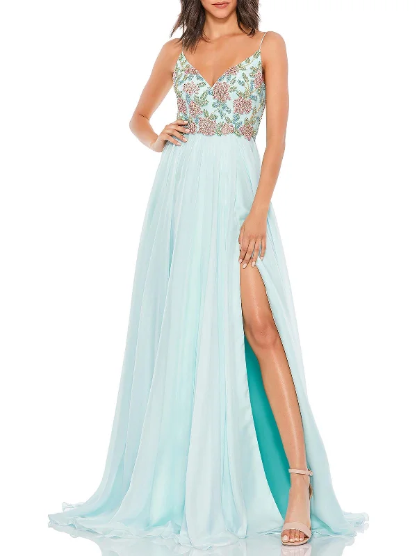 Womens Embellished Long Evening Dress Tunics Fashionable chic