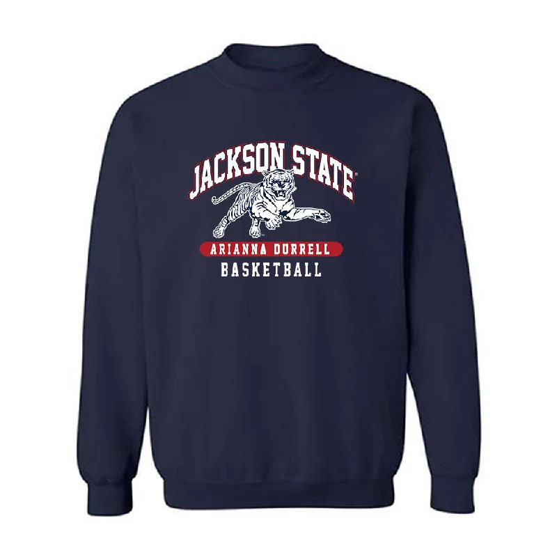 Jackson State - NCAA Women's Basketball : Arianna Durrell - Classic Fashion Shersey Crewneck Sweatshirt Hoodie with Patch Decorative Personalized Jackson State - NCAA Women's Basketball : Arianna Durrell - Classic Fashion Shersey Crewneck Sweatshirt Hoodie with Patch Decorative Personalized
