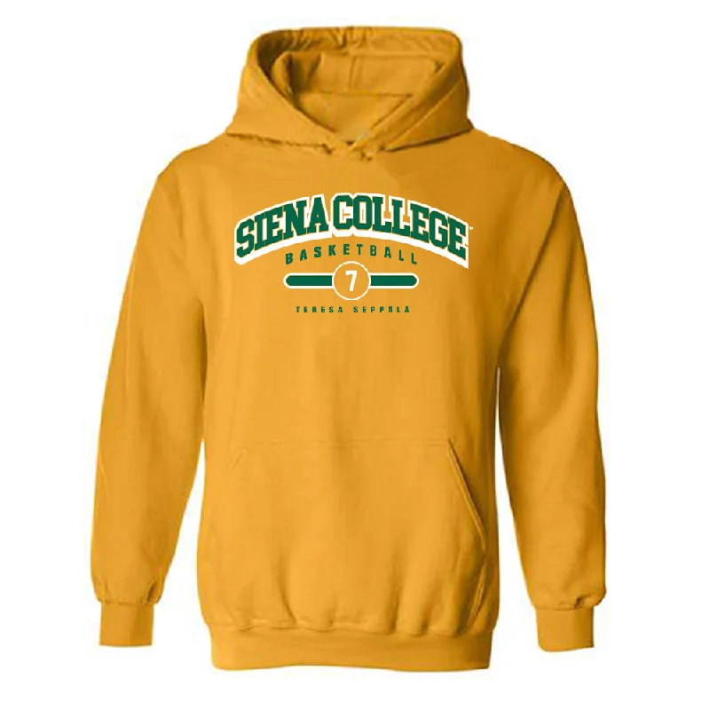 Siena - NCAA Women's Basketball : Teresa Seppälä - Classic Fashion Shersey Hooded Sweatshirt Hoodie with Elastic Waist Stretchable Comfortable Siena - NCAA Women's Basketball : Teresa Seppälä - Classic Fashion Shersey Hooded Sweatshirt Hoodie with Elastic Waist Stretchable Comfortable