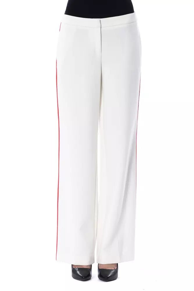 BYBLOS White Polyester Women Pant Soft Wool Pants