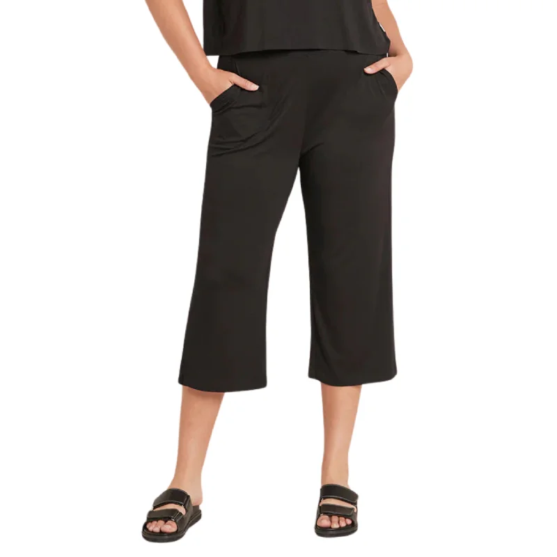 Downtime Crop Pant in Black Modern Stretch Trousers