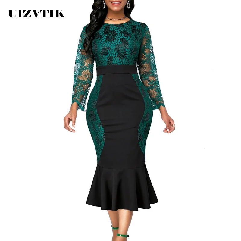 Slim Office Bodycon Vintage Elegant Party Dress Tunics Satin smooth