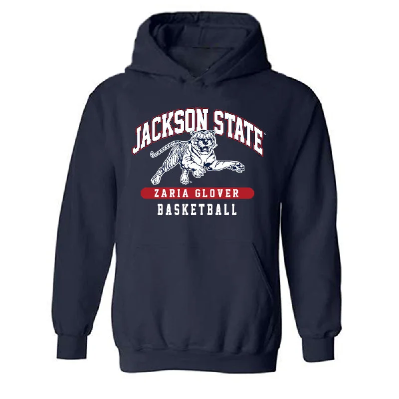 Jackson State - NCAA Women's Basketball : Zaria Glover - Classic Fashion Shersey Hooded Sweatshirt Hoodie with Mesh Breathable Sporty Jackson State - NCAA Women's Basketball : Zaria Glover - Classic Fashion Shersey Hooded Sweatshirt Hoodie with Mesh Breathable Sporty