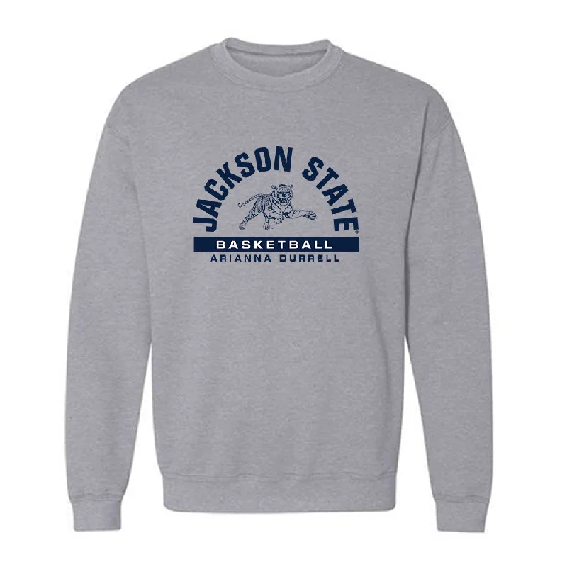 Jackson State - NCAA Women's Basketball : Arianna Durrell - Classic Fashion Shersey Crewneck Sweatshirt Hoodie with Logo Branding Identity Jackson State - NCAA Women's Basketball : Arianna Durrell - Classic Fashion Shersey Crewneck Sweatshirt Hoodie with Logo Branding Identity