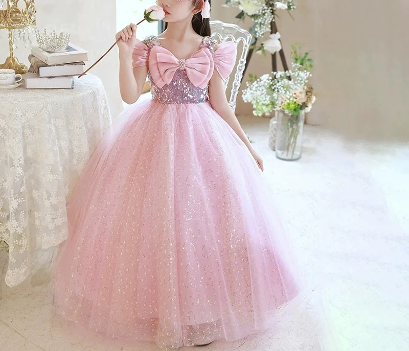 A-Line/Princess Off-the-Shoulder Flower Girl Party Dress with Bow Tunics Designer luxury A-Line/Princess Off-the-Shoulder Flower Girl Party Dress with Bow Tunics Designer luxury