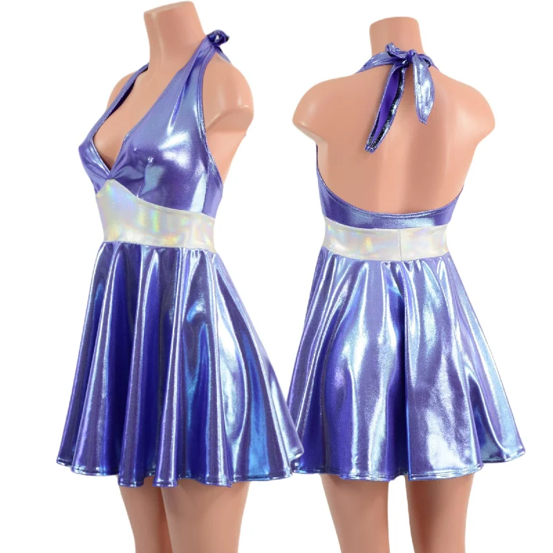 Halter Skater Dress in Lavender Ice Tunics Winter warm