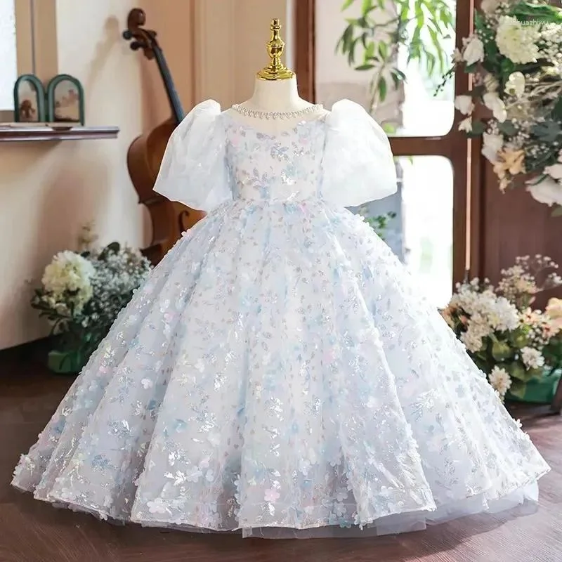 Princess Short Sleeves Ball Gown Girl Party Dress with Crystal Flower Appliques Tunics Hiking breathable Princess Short Sleeves Ball Gown Girl Party Dress with Crystal Flower Appliques Tunics Hiking breathable
