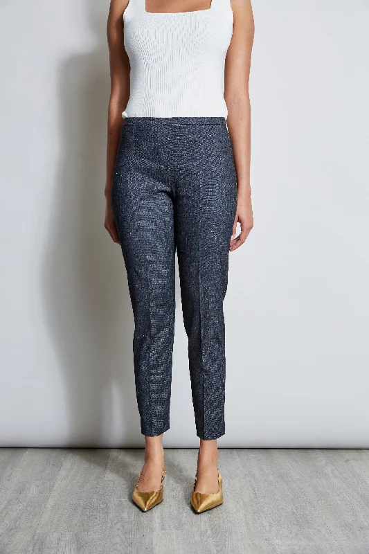 Slim Linen Pant Fashionable Button-Up Pants