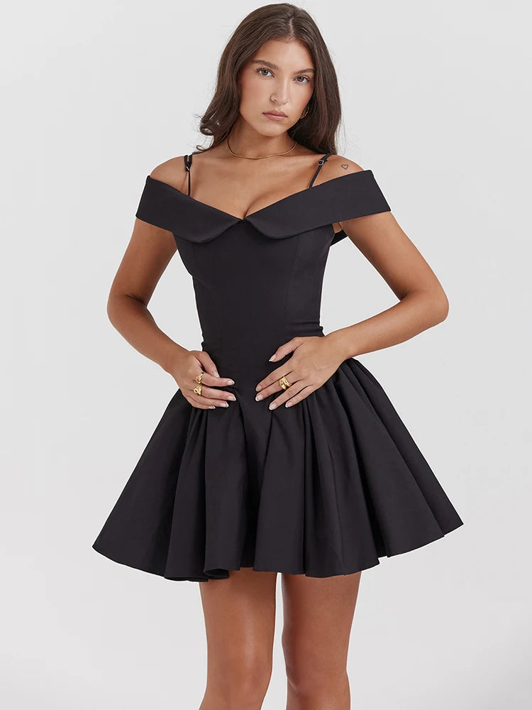 Karli - Flattering dropped shoulder party dress Tunics Short Trendy