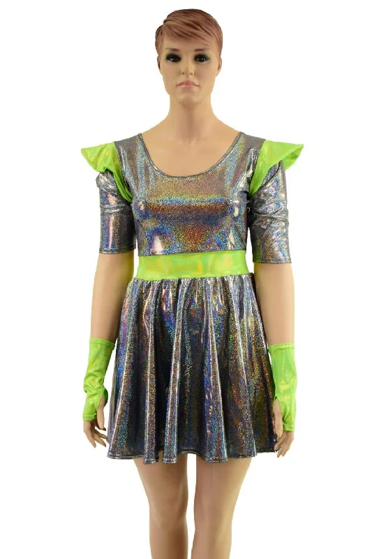 Alien Babe Dress and Fingerless Gloves Set Tunics Lace romantic