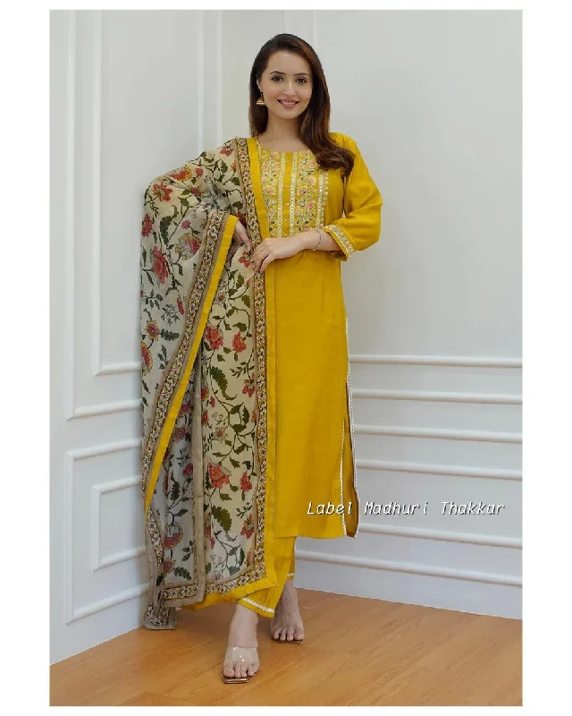 EMBROIDERY AND ADDHA WORK ON YOUK AND LESS WORK ON KURTI & PANT PRINTED MULMUL DUPPTA Trendy Printed Pants EMBROIDERY AND ADDHA WORK ON YOUK AND LESS WORK ON KURTI & PANT PRINTED MULMUL DUPPTA Trendy Printed Pants