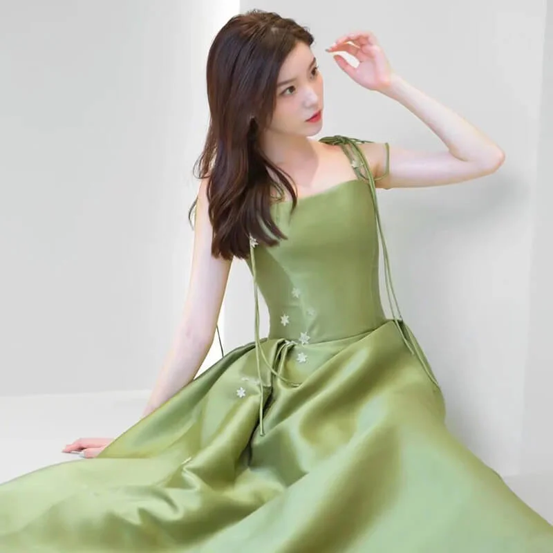 Suspender green stunning evening dress by9092 Tunics Luxurious high-end
