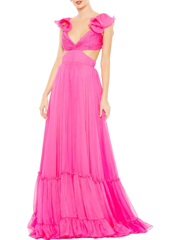 Womens Open Back Maxi Evening Dress Bodycon Club Sequined