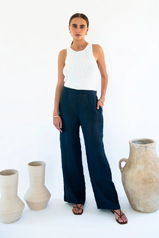 Cara Palazzo Pants - Linen Modern Skinny Pants