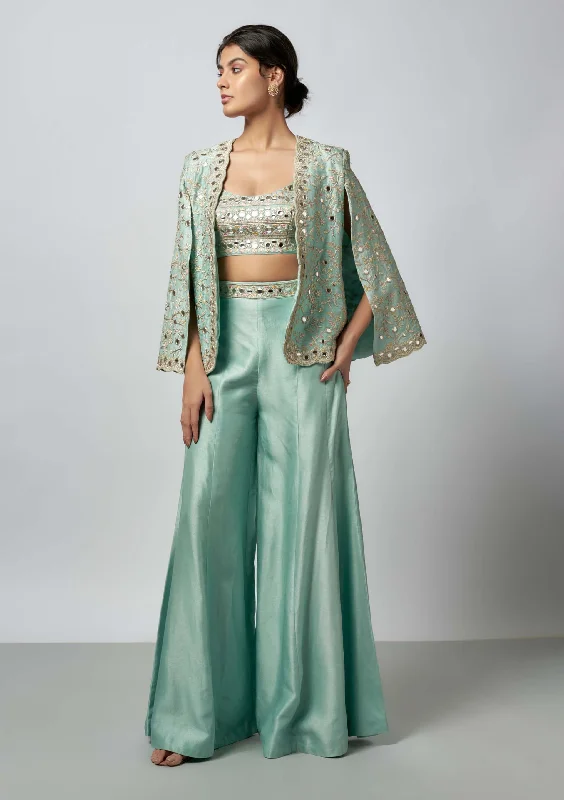 Ajala powder blue pant and cape set Stylish Paperbag Waist Pants