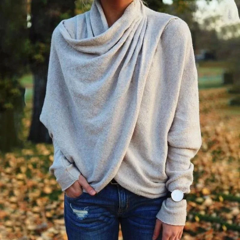 Women Winter Loose Irregular Hoodies Hoodie with Hem Fringe Bohemian Relaxed