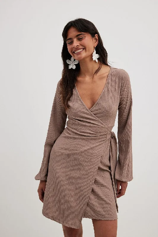 Flowy Wrap Structured Dress Tunics Distressed trendy