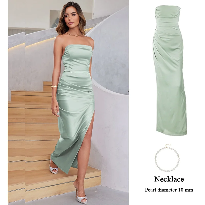 dress and necklace