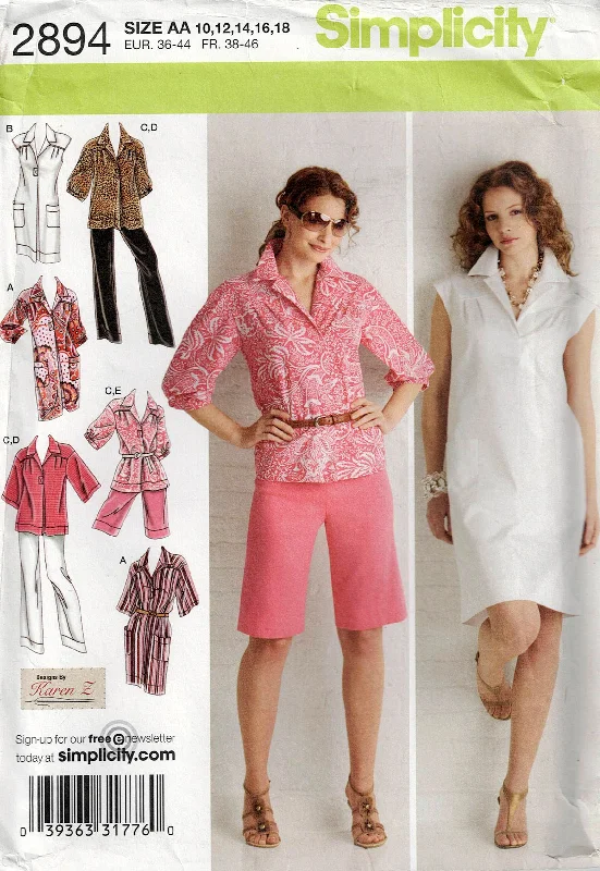 Simplicity 2894 Womens Dress Tunic Pants & Shorts Out Of Print Sewing Pattern Sizes 10 - 18 UNCUT Factory Folded Casual Sweatpants Style