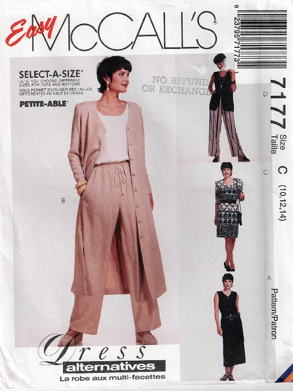 McCall's 7177 Womens Easy Fitting Dress Vest & Wide Leg Pants 1990s Vintage Sewing Pattern Size 10 - 14 UNCUT Factory Folded Formal Wide-Leg Pants McCall's 7177 Womens Easy Fitting Dress Vest & Wide Leg Pants 1990s Vintage Sewing Pattern Size 10 - 14 UNCUT Factory Folded Formal Wide-Leg Pants