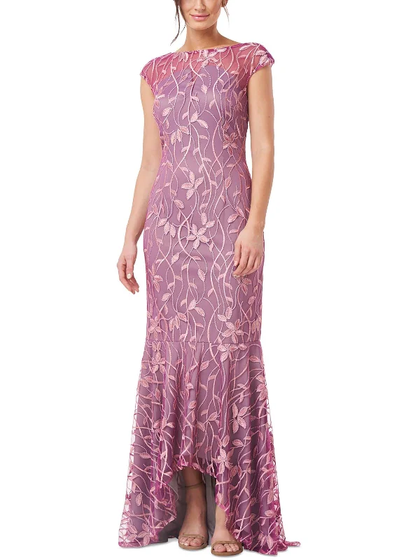 Womens Embroidered Hi-Low Evening Dress Tunics Canvas sturdy
