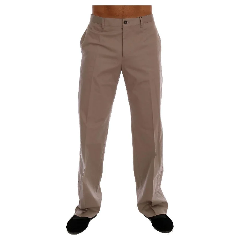 Dolce & Gabbana Chic Beige Chinos Casual Pants Comfy High-Waist Jeans