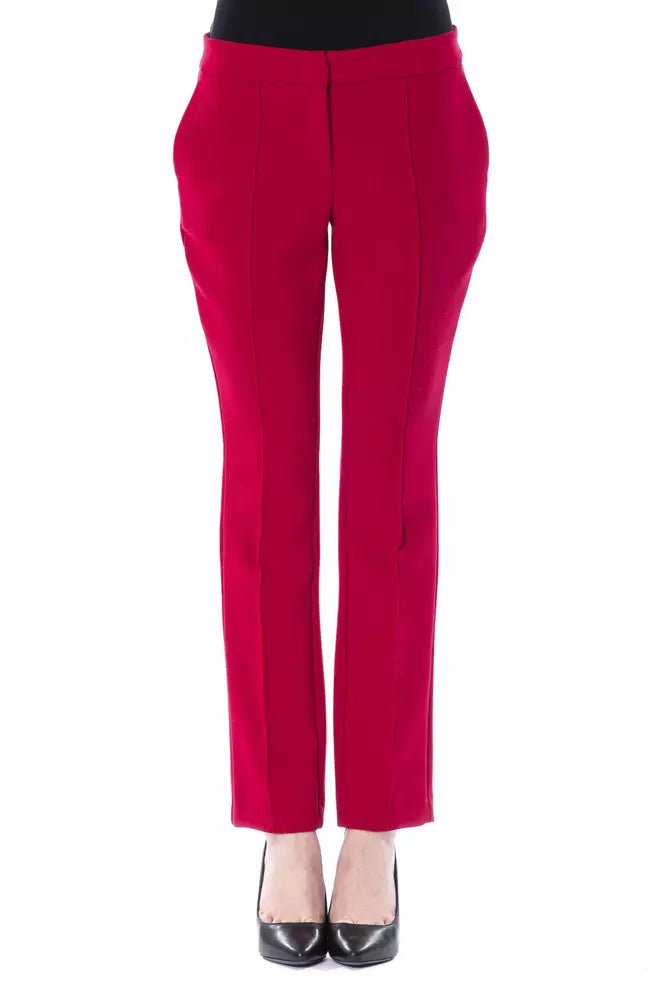 BYBLOS Fuchsia Polyester Women Pants Stretch Fit Pants