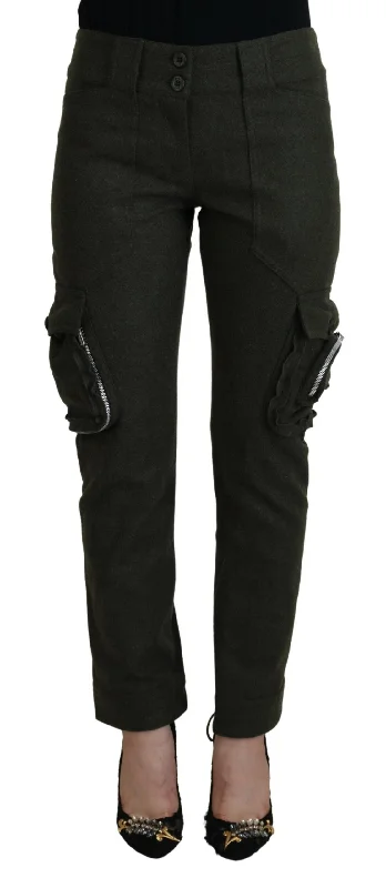 Ermanno Scervino Elegant Tapered Green Wool-Blend Pants Casual Lounge Pants