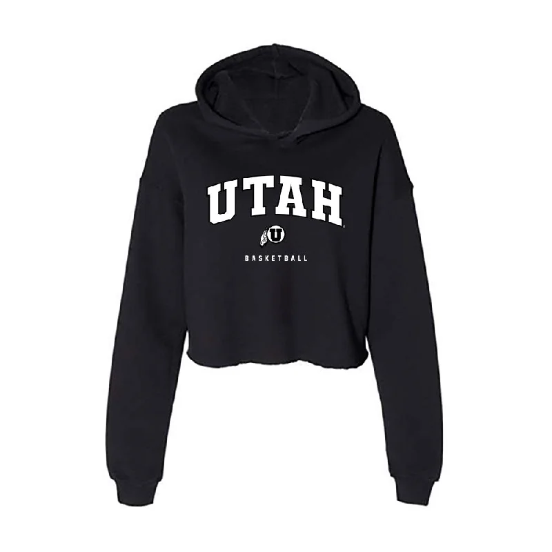 Utah - NCAA Women's Basketball : Ines Vieira - Women's Crop Fleece Hoodie Hooded Sweatshirt Casual Wear Street Style Utah - NCAA Women's Basketball : Ines Vieira - Women's Crop Fleece Hoodie Hooded Sweatshirt Casual Wear Street Style