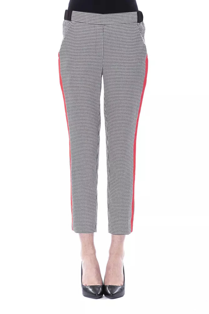 BYBLOS Black Viscose Women Pants Wide-Legged Palazzos