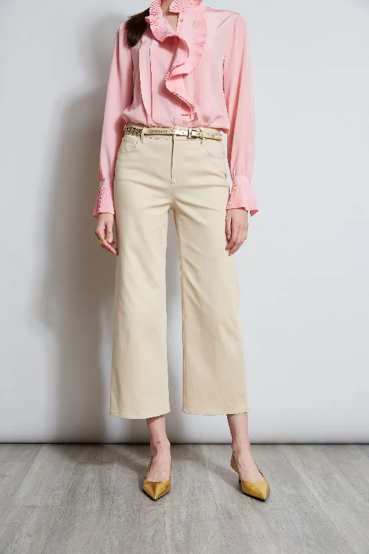 Stretch Denim Wide Leg Pant Comfortable Denim Pants