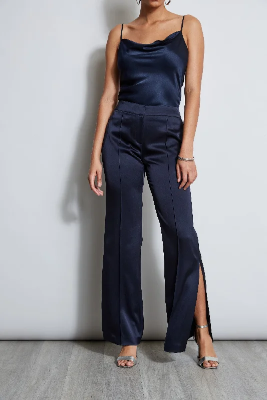 Satin Side Slit Pant Trendy Work Pants