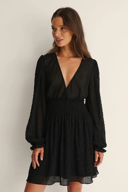 Structured Smock Waist Dress Tunics Office stylish