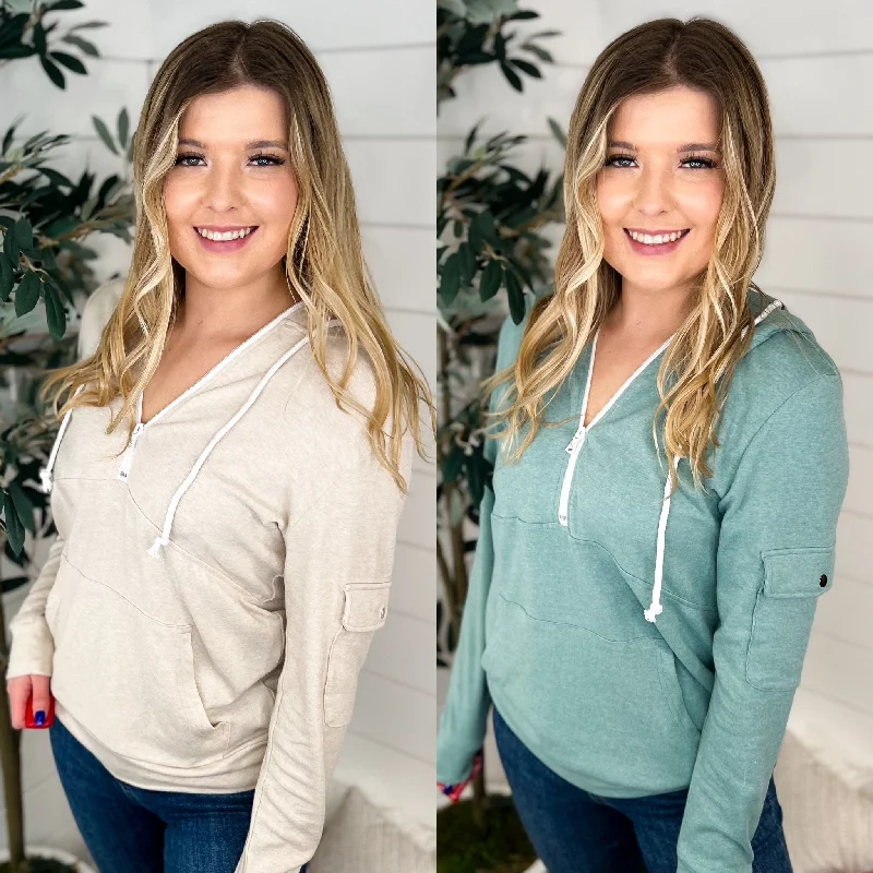 Feeling Adventurous Cotton Blend Long Sleeve Avery Mae Hooded Quarter Zip Sweatshirt - 2 colors! Hoodie with Back Slit Movement Comfort Feeling Adventurous Cotton Blend Long Sleeve Avery Mae Hooded Quarter Zip Sweatshirt - 2 colors! Hoodie with Back Slit Movement Comfort