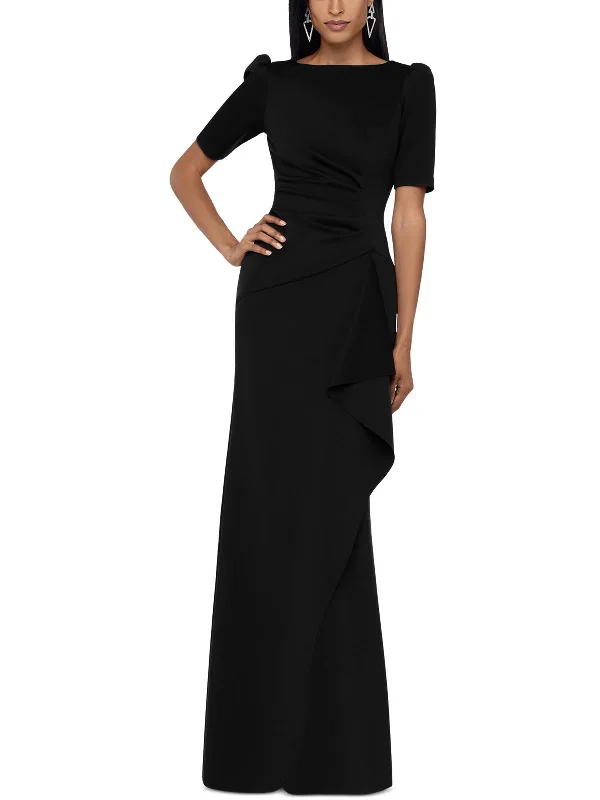 Womens Layered Stretch Maxi Evening Dress A-Line Day Work