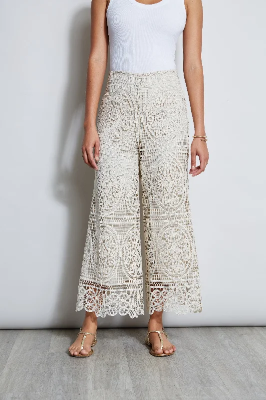 Lace Palazzo Pant Stylish Paperbag Waist Pants