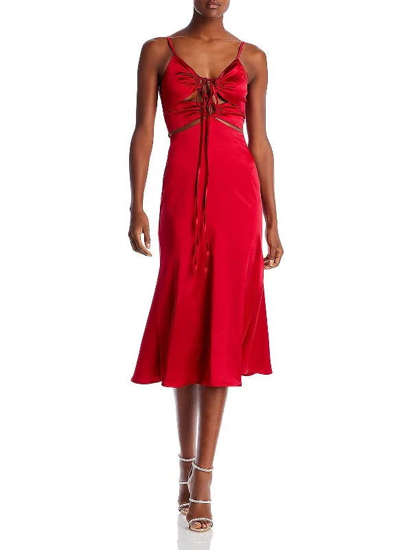 Keji Womens Halter Midi Evening Dress Tunics Mesh breathable
