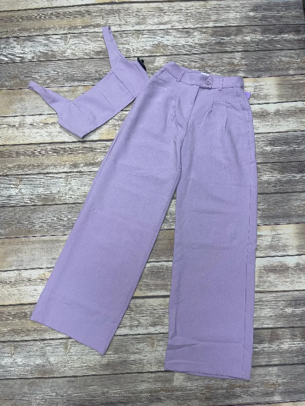 Purple Pants Set 2pc Cme, Size S Casual Track Pants