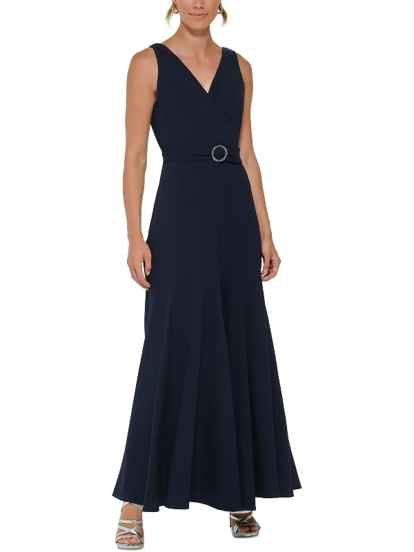Womens Crepe Long Evening Dress Tunics Seasonal trendy