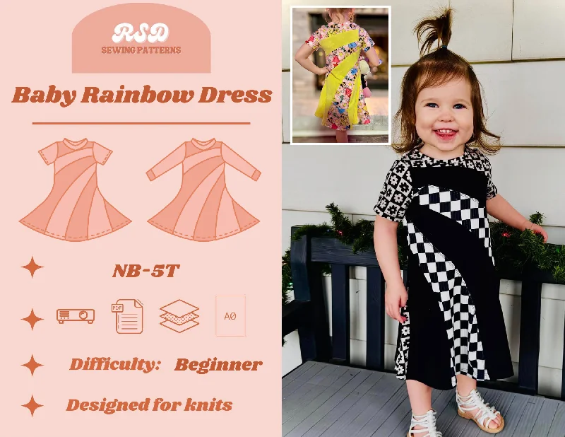 Baby Rainbow Dress PDF Tunics Polka dots